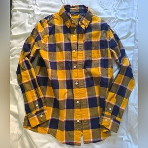 Janie and Jack Yellow and Blue Plaid Button Down Shirt